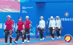 复合弓女子团体金牌决赛 新疆队VS河南队