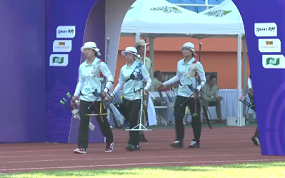 反曲弓U16体校组女子团体铜牌决赛 广西体校VS青岛体校